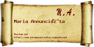 Maria Annunciáta névjegykártya